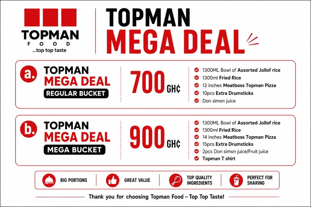 Topman Mega Deal — Topman Food price menu